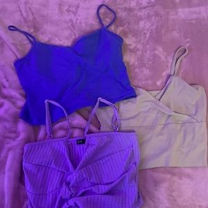 3 pack; green top is small; blue top is medium; purple top is small fitting lg.